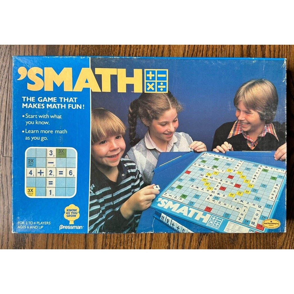 Vintage 1984 'SMATH Board Game STEM Eductational Pressman Scrabble vintage